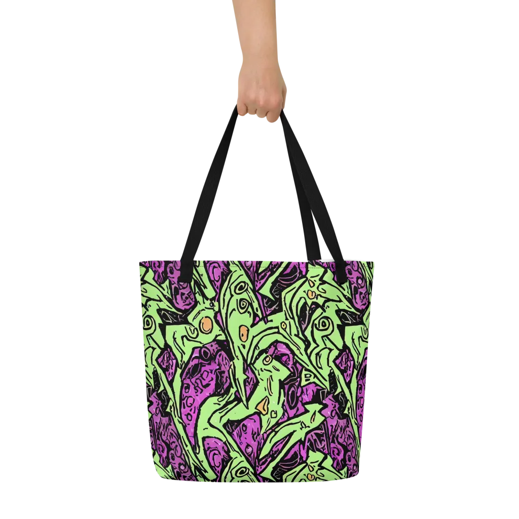 Ink Frenzy on Large Tote Bag W/ Pocket — Front
