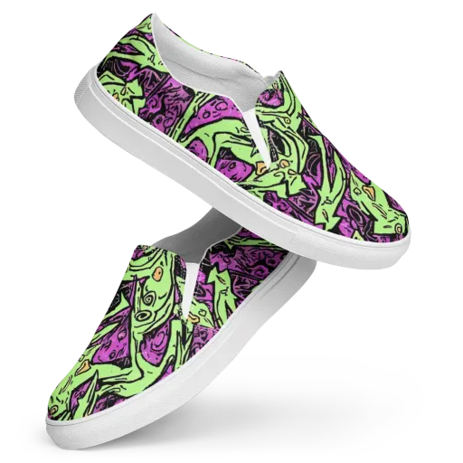 Ink Frenzy on a Women's Slip-On Canvas Shoes