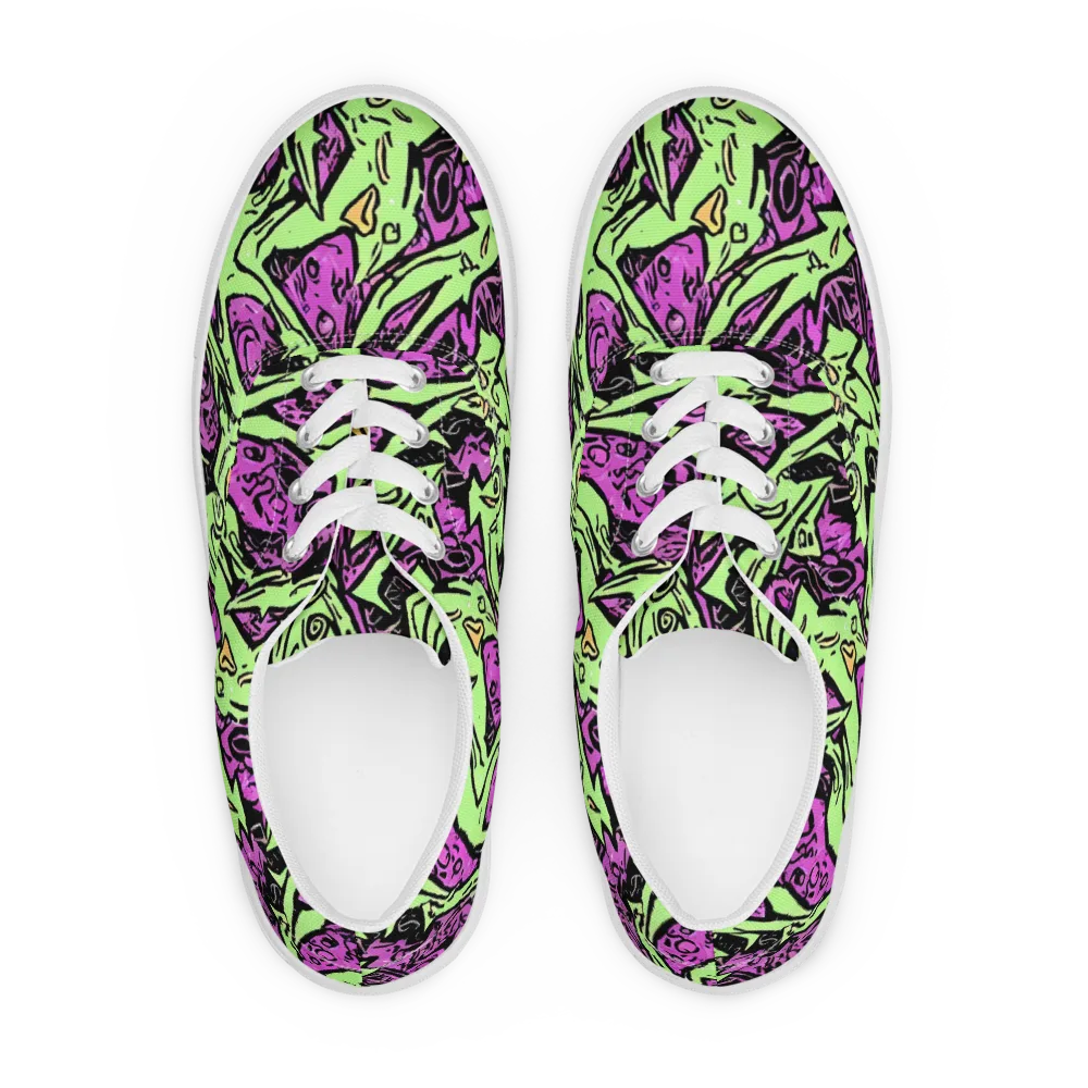 Ink Frenzy on Men's Lace-Up Canvas Shoes — Front