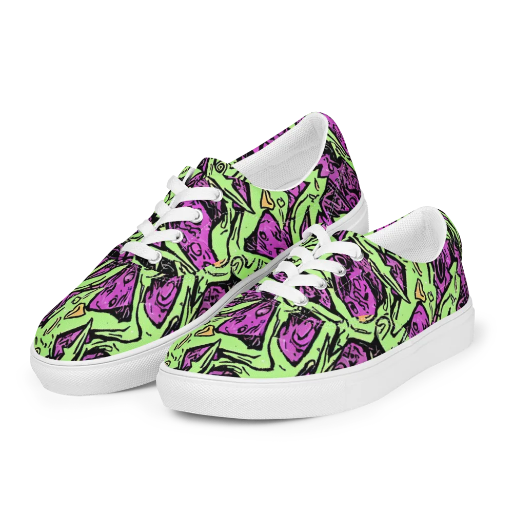 Ink Frenzy on Men's Lace-Up Canvas Shoes — Left Front