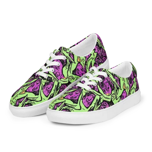 Ink Frenzy on a Men's Lace-Up Canvas Shoes