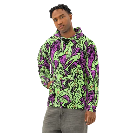 Ink Frenzy on a Cotton Hoodie