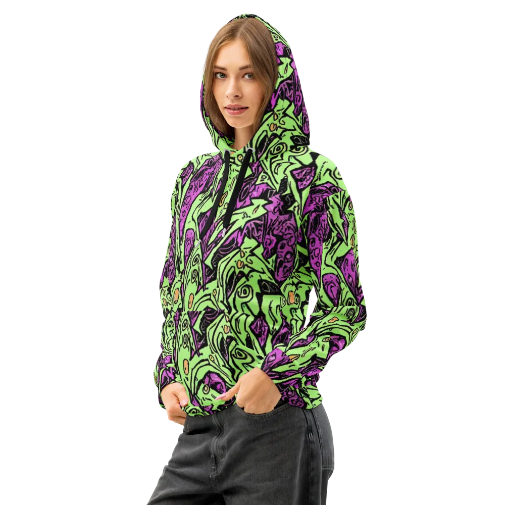 Ink Frenzy on Cotton Hoodie — Left Front