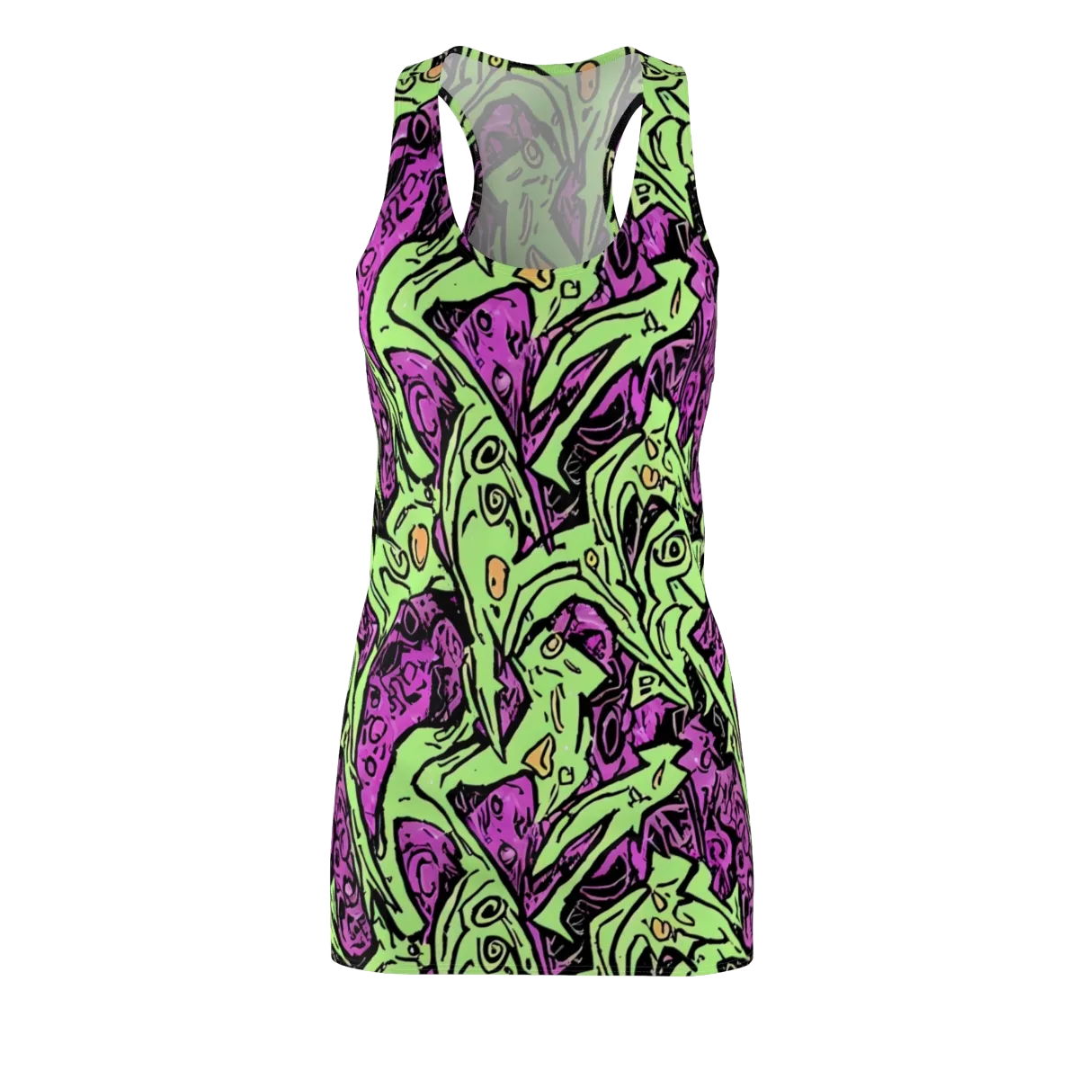 Ink Frenzy on Racerback Dress — Front