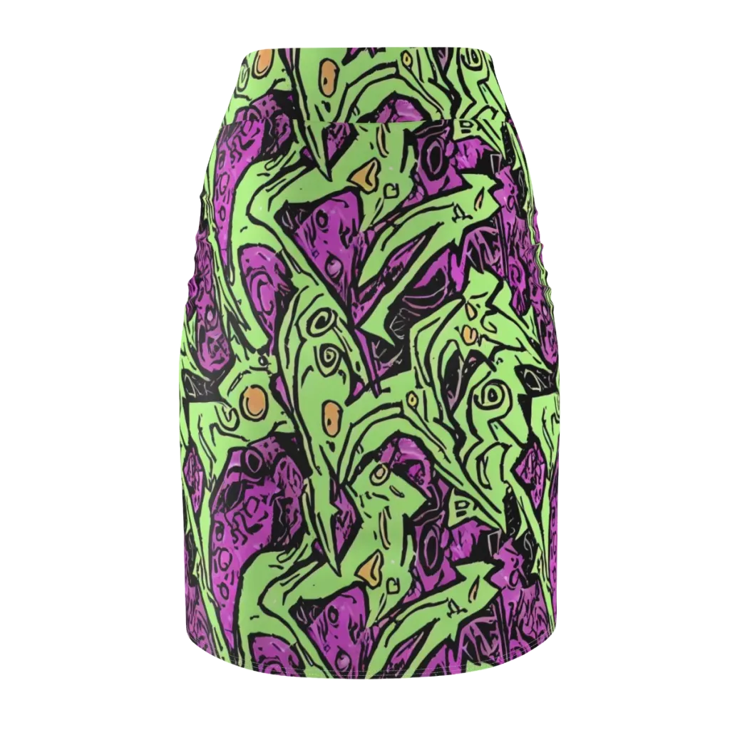 Ink Frenzy on Pencil Skirt — Back