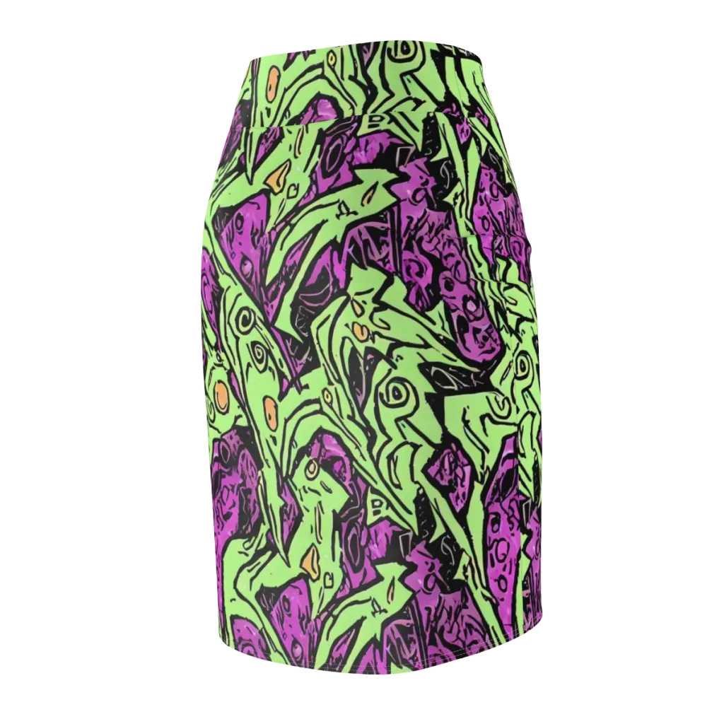 Ink Frenzy on Pencil Skirt — Back Side