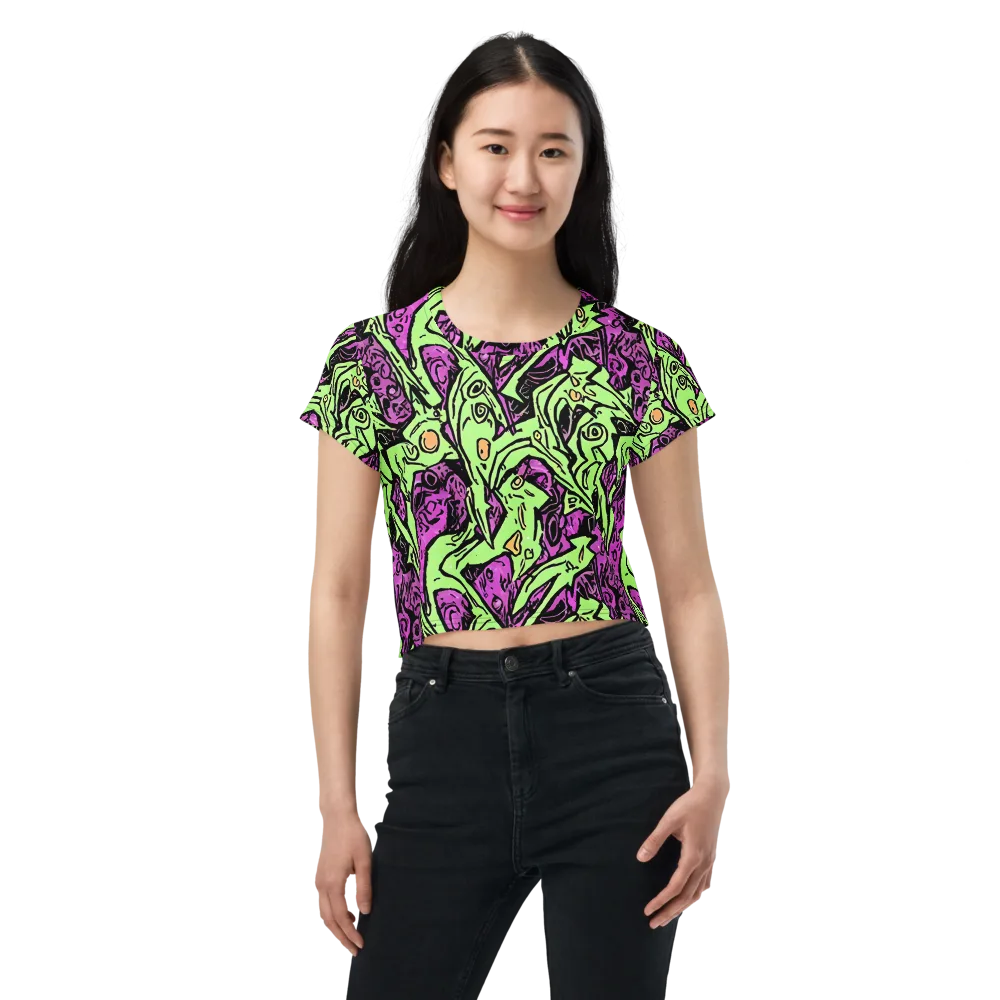 Ink Frenzy on Crop Tee — Front