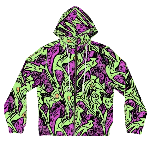 Ink Frenzy on a Women's Full-Zip Hoodie