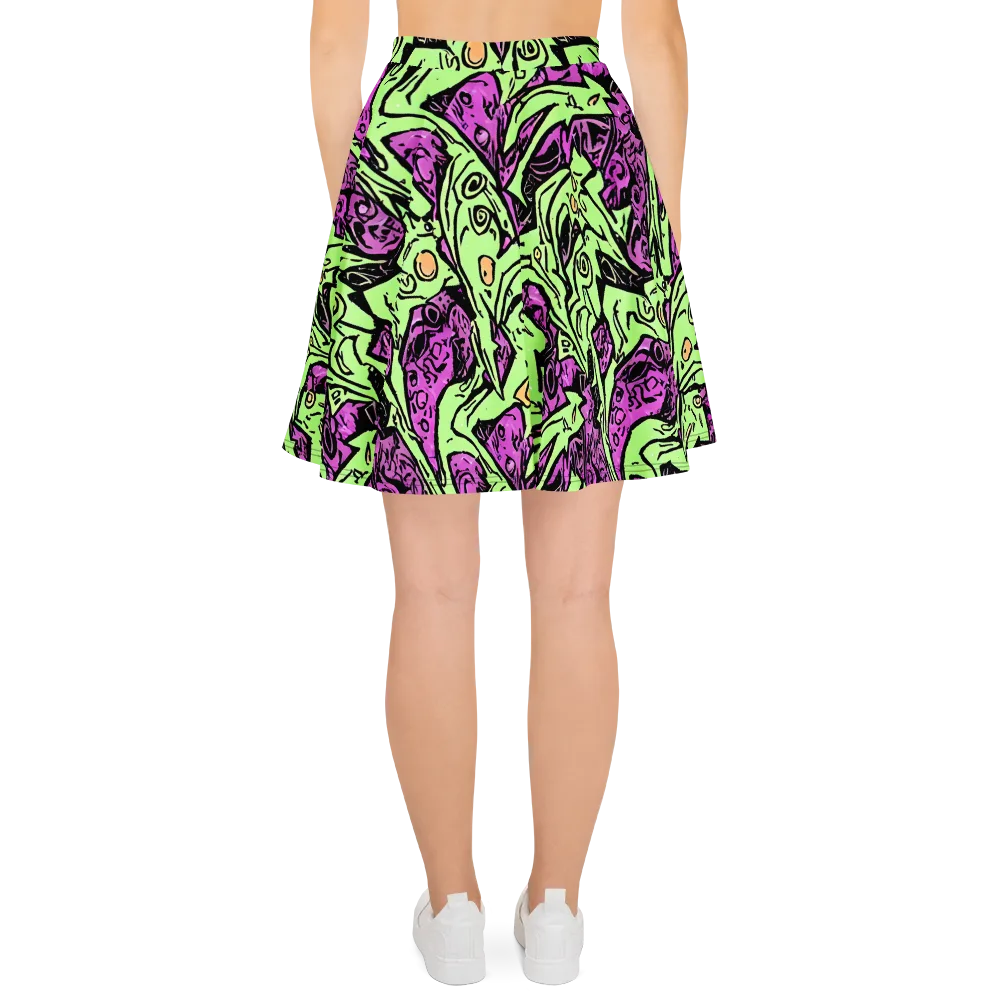 Ink Frenzy on Skater Skirt — Back