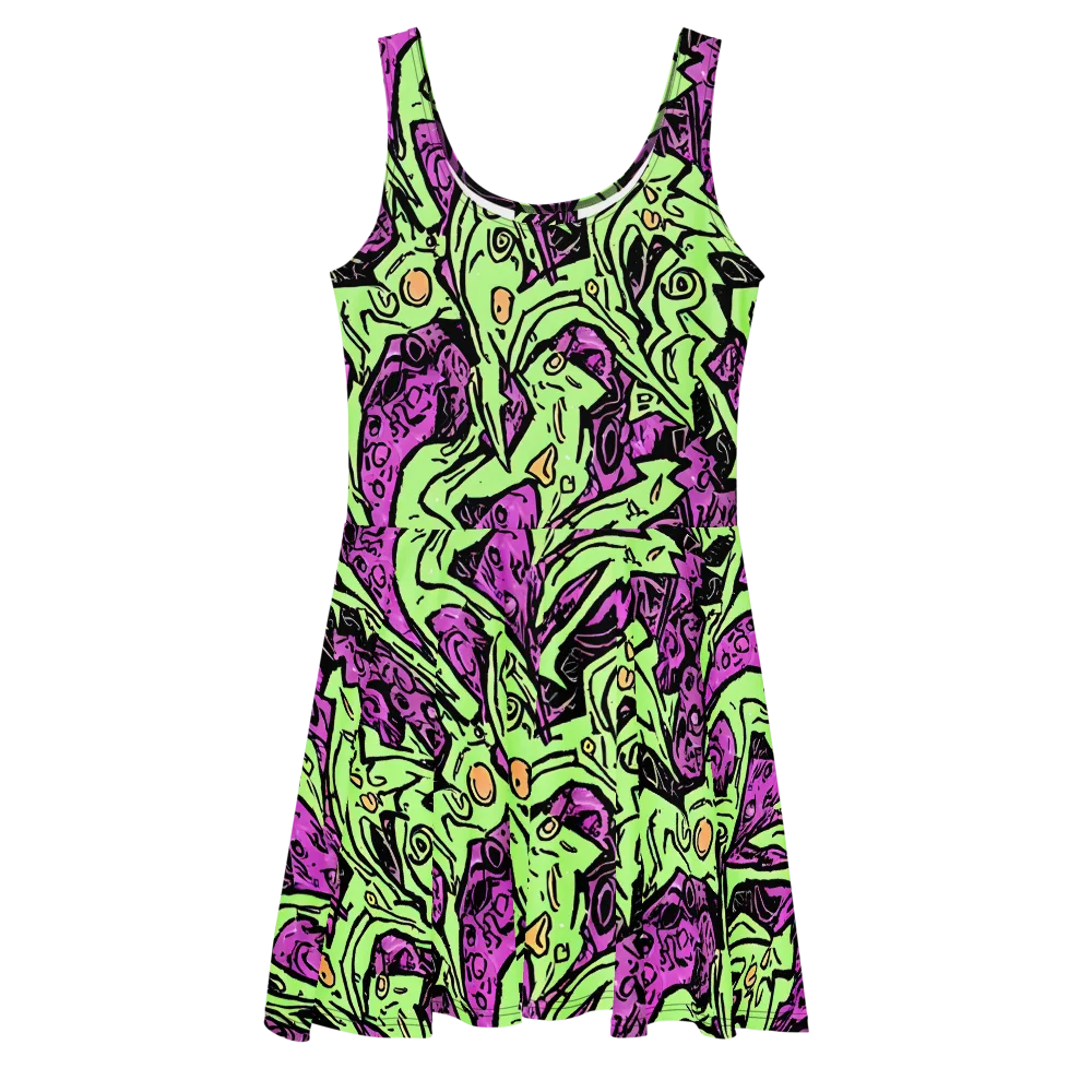 Ink Frenzy on Skater Dress — Front