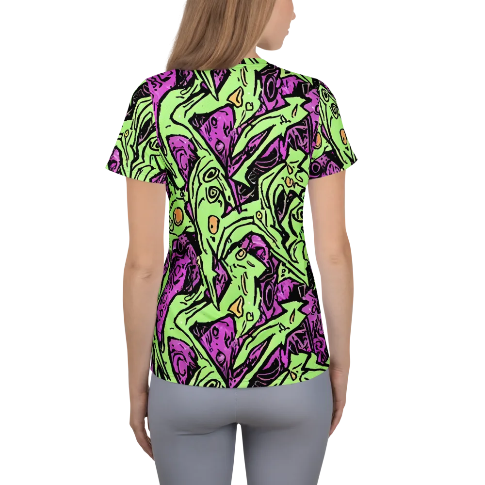 Ink Frenzy on Women's Athletic T-Shirt — Back