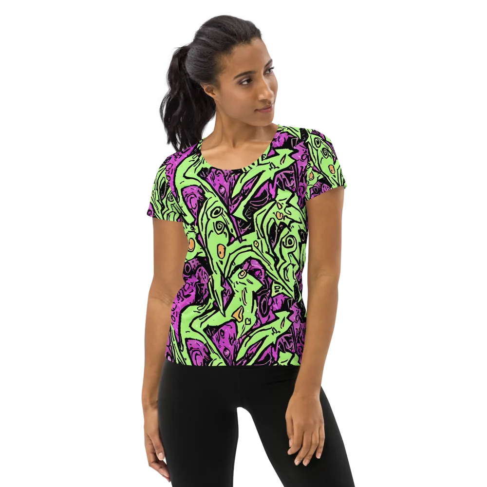 Ink Frenzy on Women's Athletic T-Shirt — Front