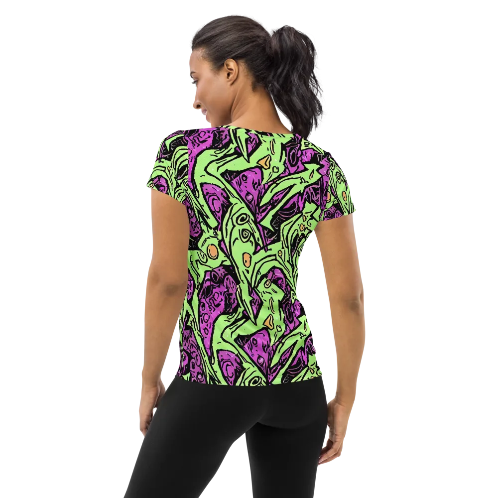 Ink Frenzy on Women's Athletic T-Shirt — Back
