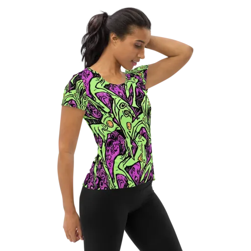 Ink Frenzy on a Women's Athletic T-Shirt