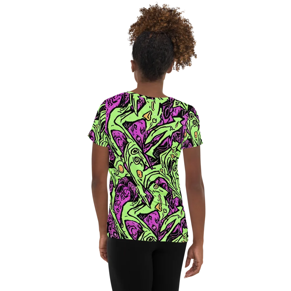 Ink Frenzy on Women's Athletic T-Shirt — Back