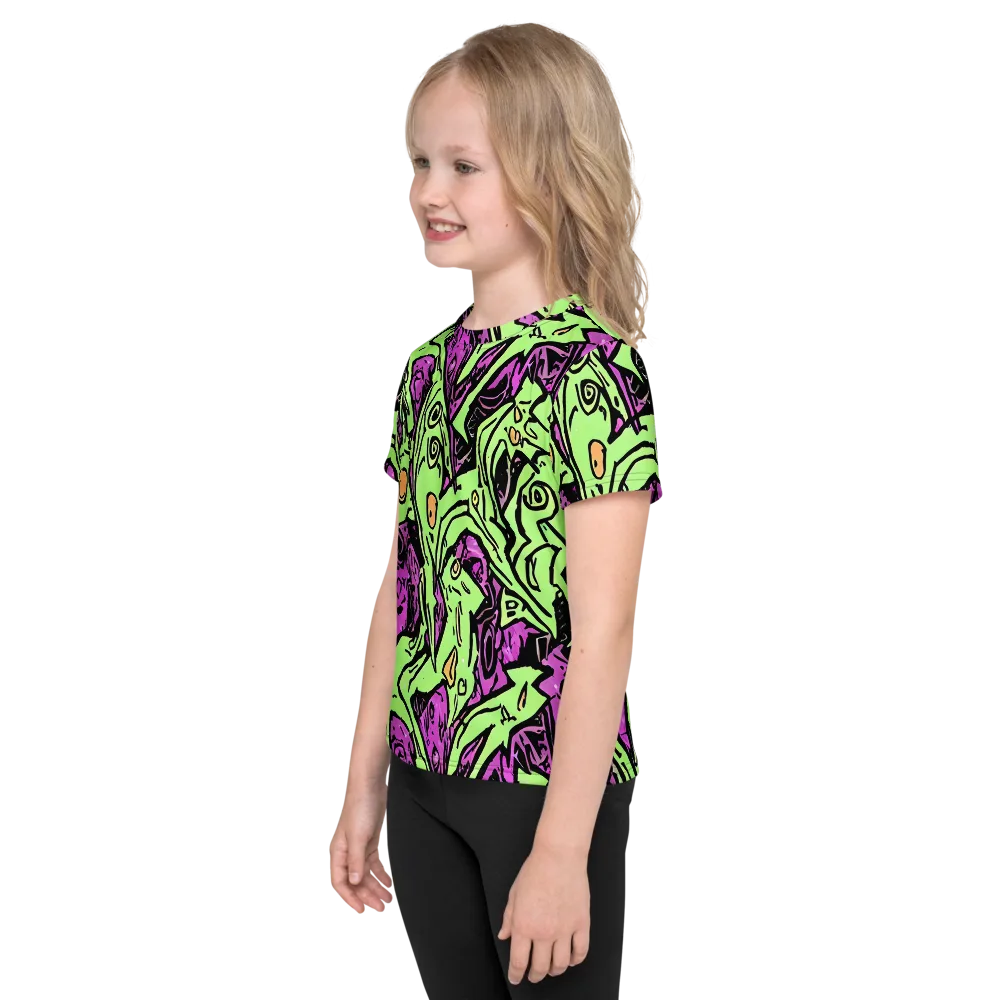 Ink Frenzy on Kids Crew Neck T-Shirt — Left
