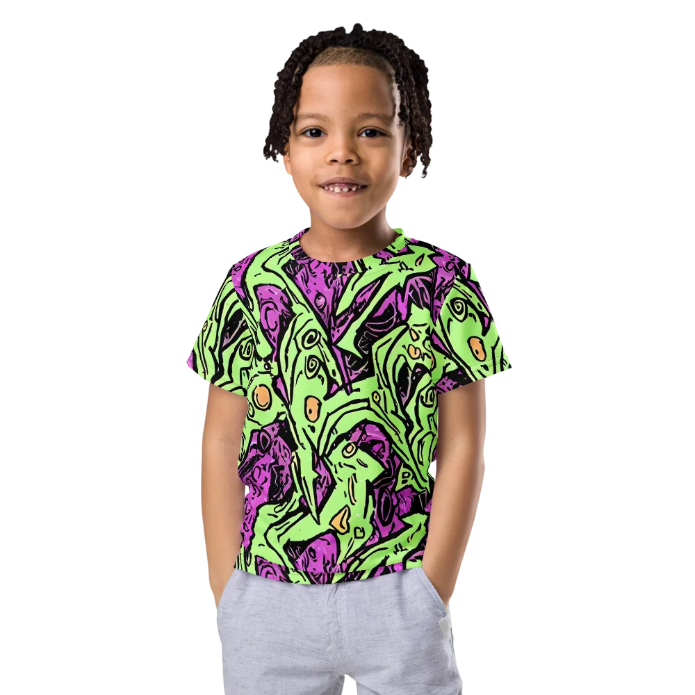 Ink Frenzy on Kids Crew Neck T-Shirt — Front