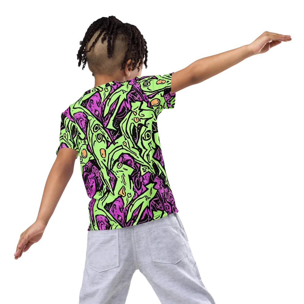 Ink Frenzy on Kids Crew Neck T-Shirt — Back