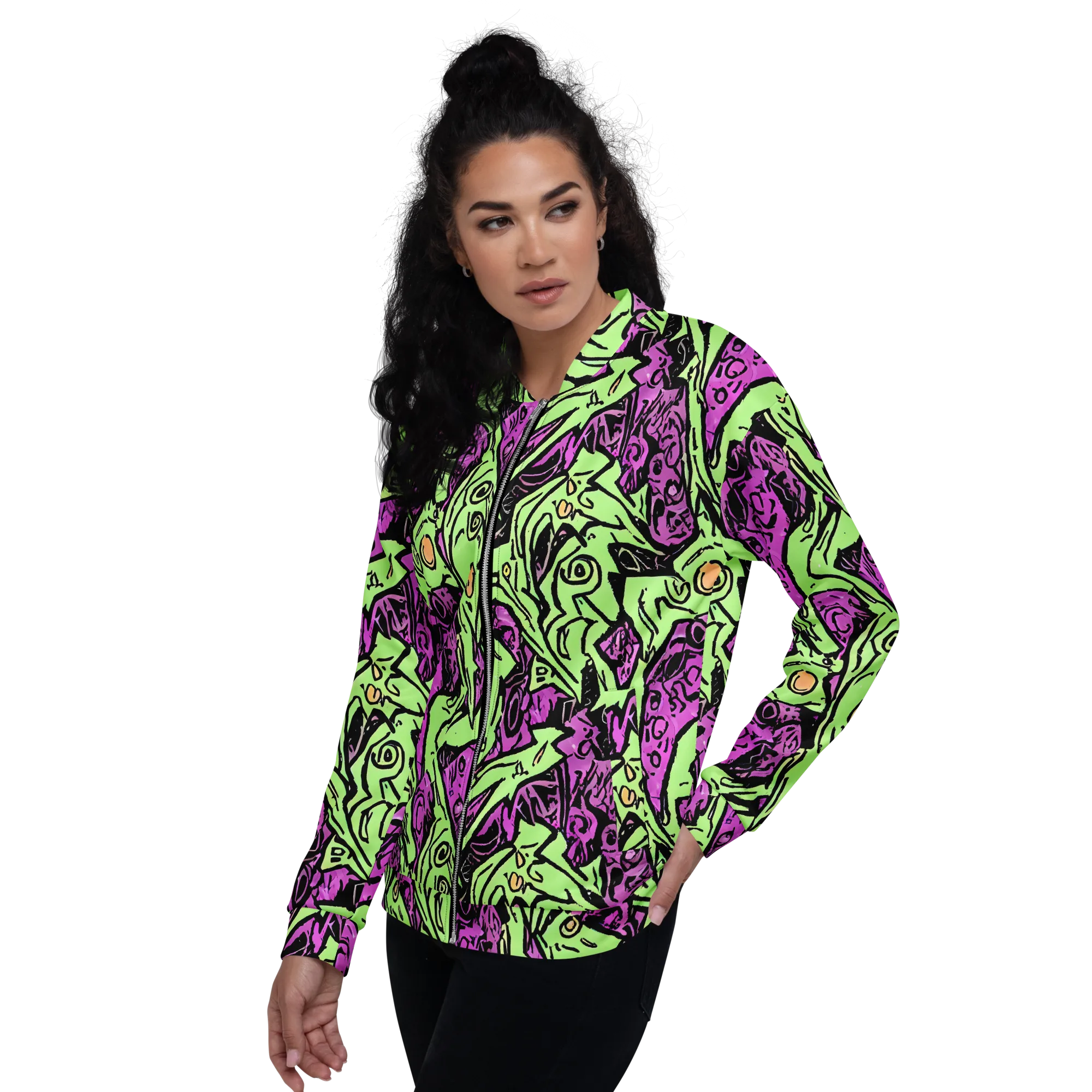 Ink Frenzy on Bomber Jacket — Left