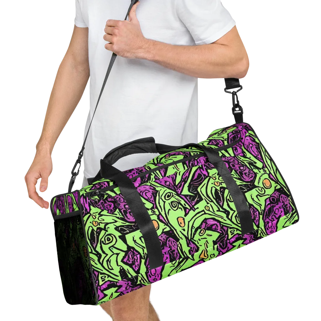 Ink Frenzy on Duffle Bag — Right Front
