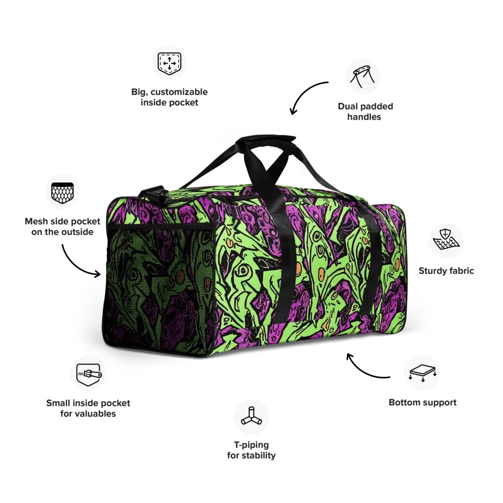 Ink Frenzy on Duffle Bag — Right Front