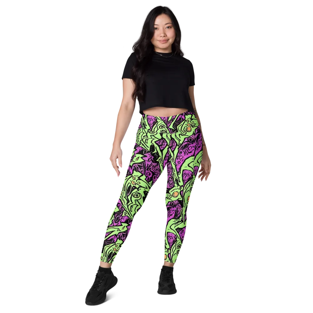 Ink Frenzy on Leggings with Pockets — Front