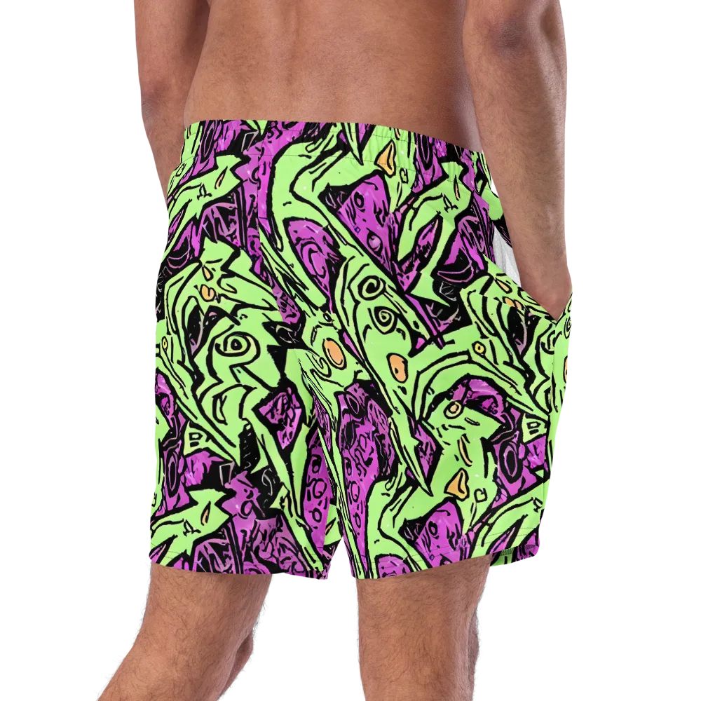 Ink Frenzy on Swim Trunks — Right Back