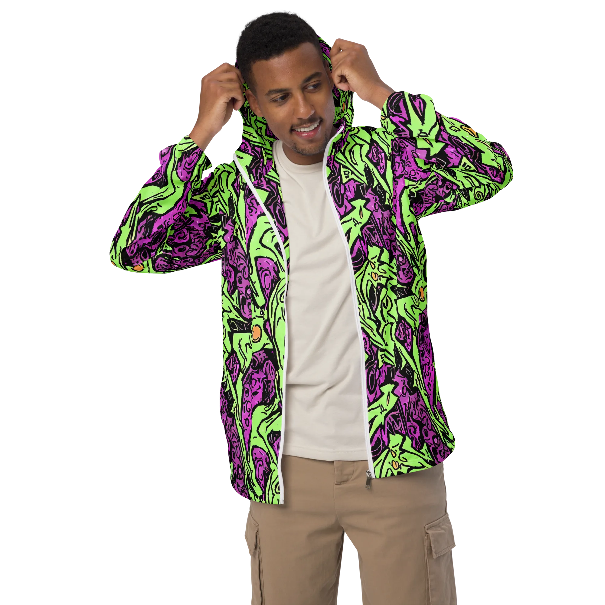 Ink Frenzy on Men's Windbreaker — Front