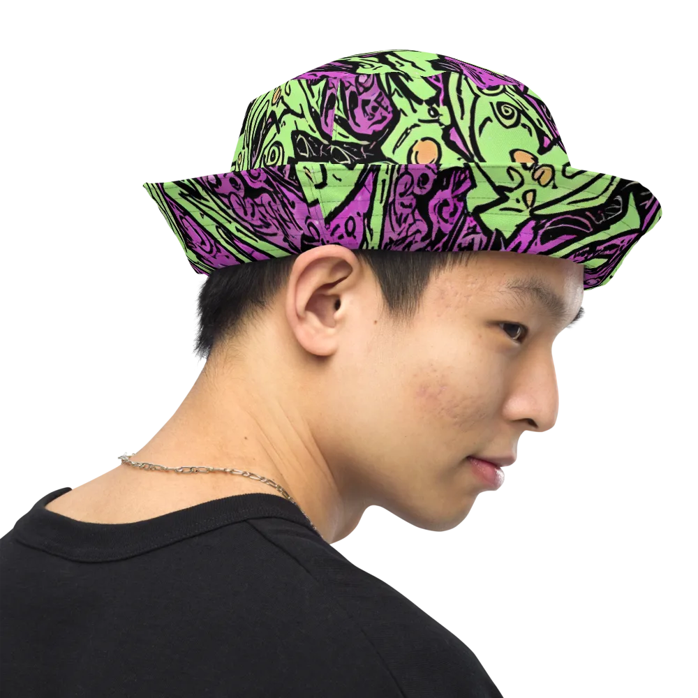 Ink Frenzy on Reversible Bucket Hat — Right Outside