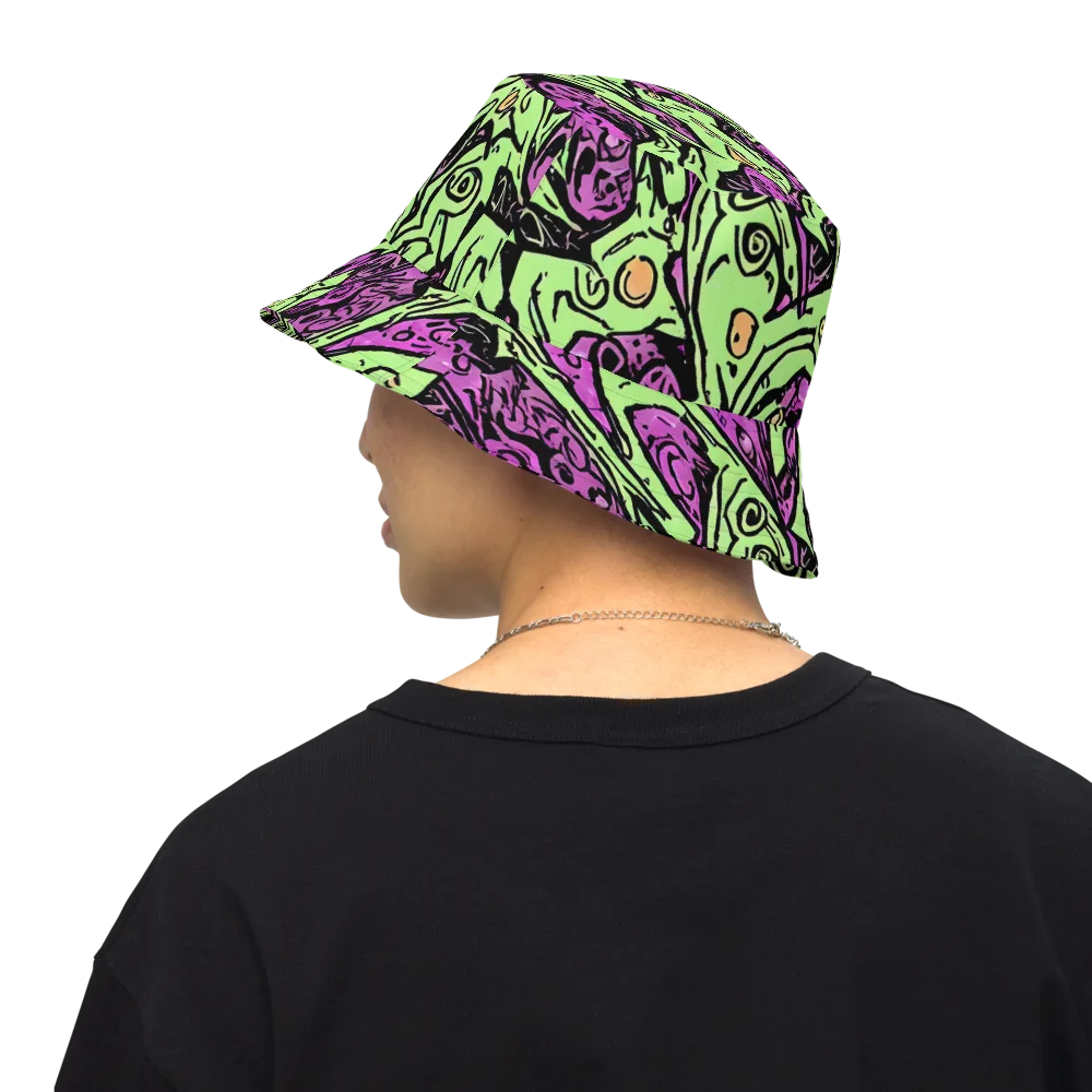 Ink Frenzy on Reversible Bucket Hat — Back Inside