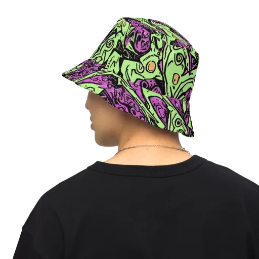 Ink Frenzy on a Reversible Bucket Hat