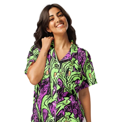 Ink Frenzy on a Women's Short Sleeve Pajama Top