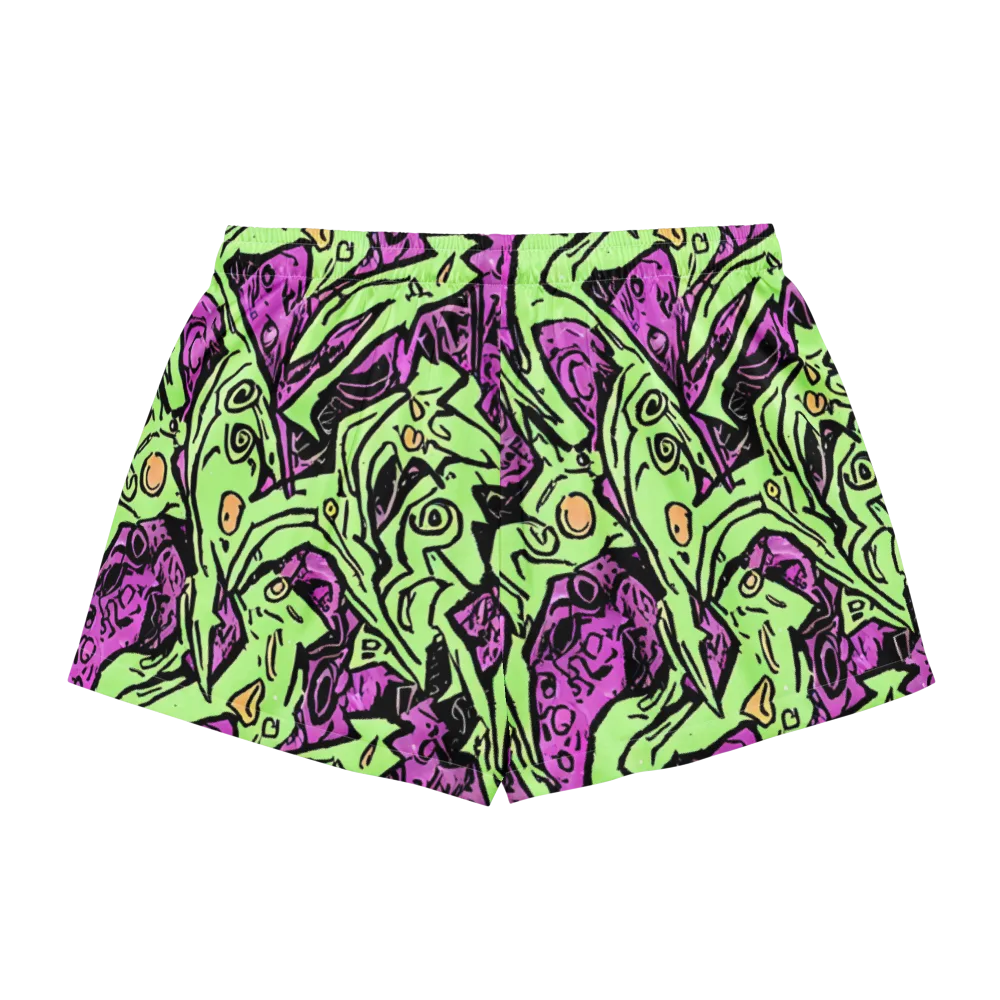 Ink Frenzy on Women's Pajama Shorts — Back