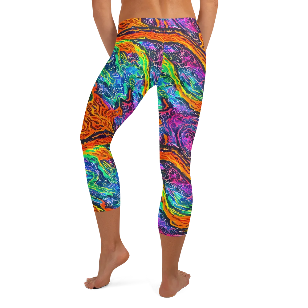 Citrus Abyss on Capri Leggings — Back
