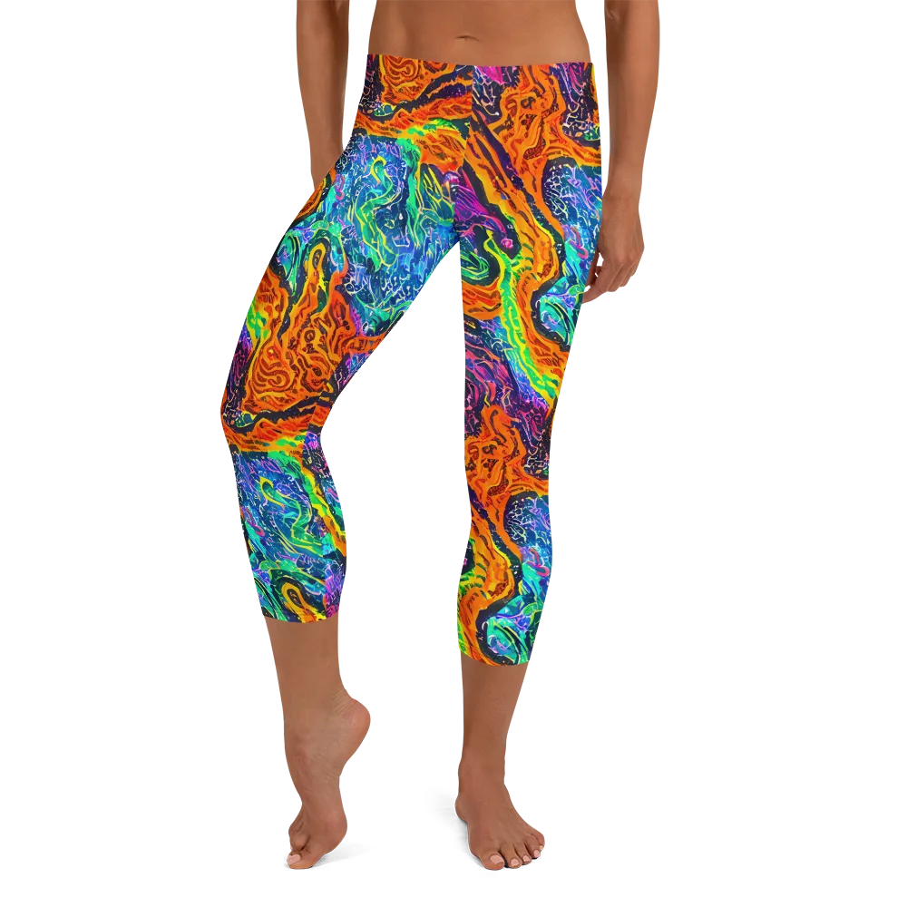 Citrus Abyss on Capri Leggings — Front