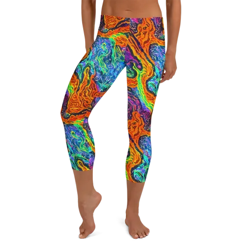 Citrus Abyss on a Capri Leggings