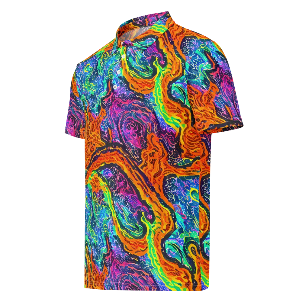 Citrus Abyss on Men's Slim Fit Polo Shirt — Left Front
