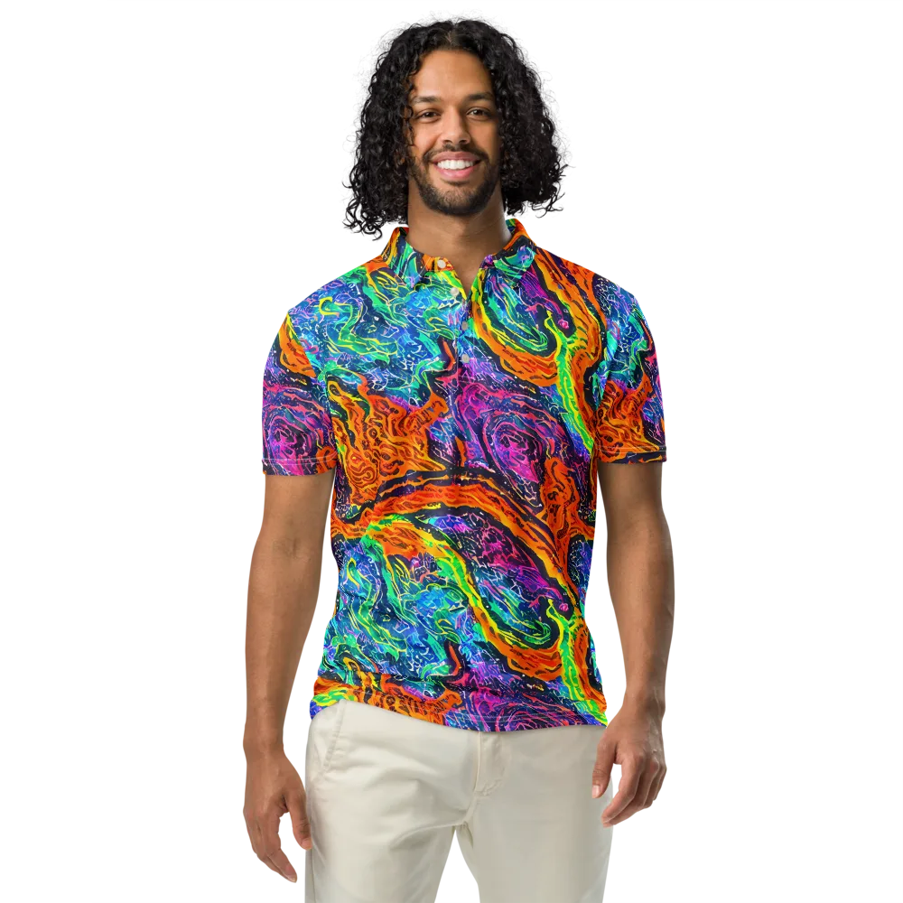 Citrus Abyss on Men's Slim Fit Polo Shirt — Front