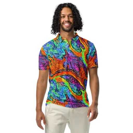 Citrus Abyss on a Men's Slim Fit Polo Shirt