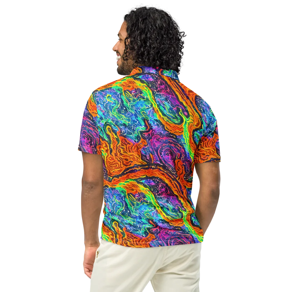 Citrus Abyss on Men's Slim Fit Polo Shirt — Back