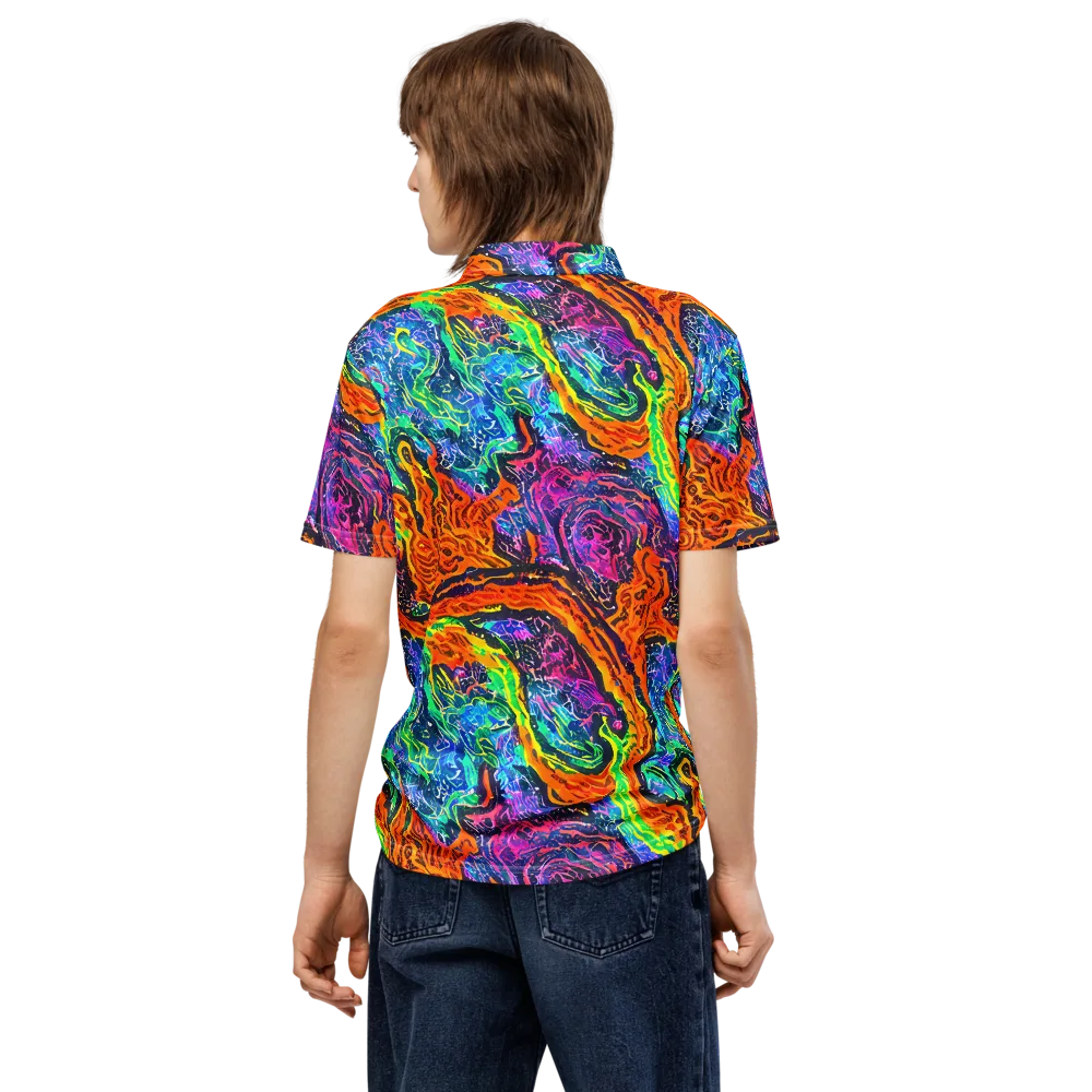 Citrus Abyss on Men's Slim Fit Polo Shirt — Back