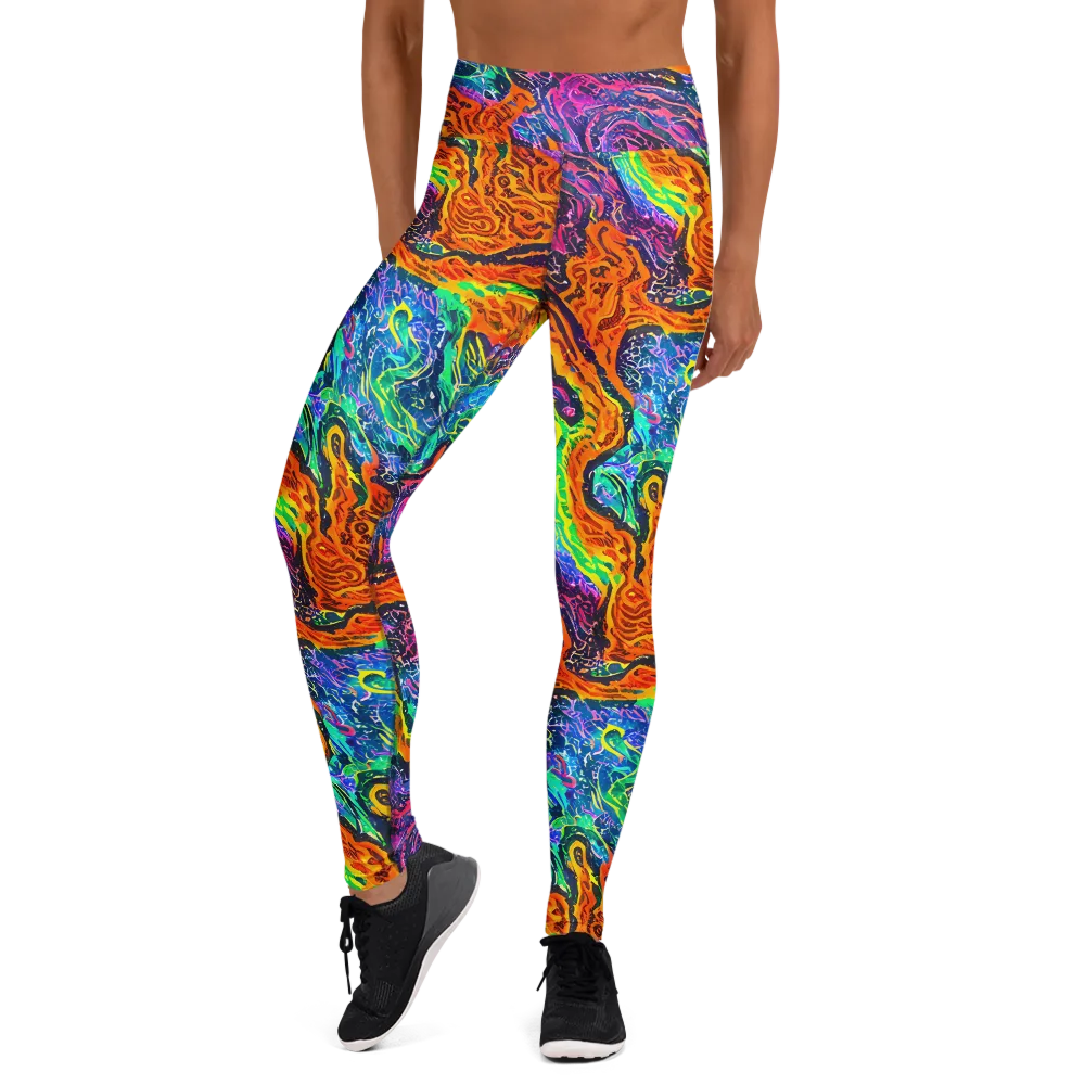 Citrus Abyss on Yoga Leggings — Front