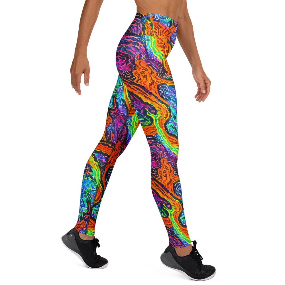 Citrus Abyss on Yoga Leggings — Right