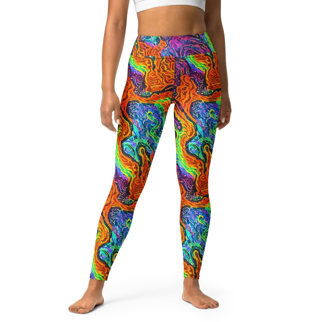 Citrus Abyss on Yoga Leggings — Front