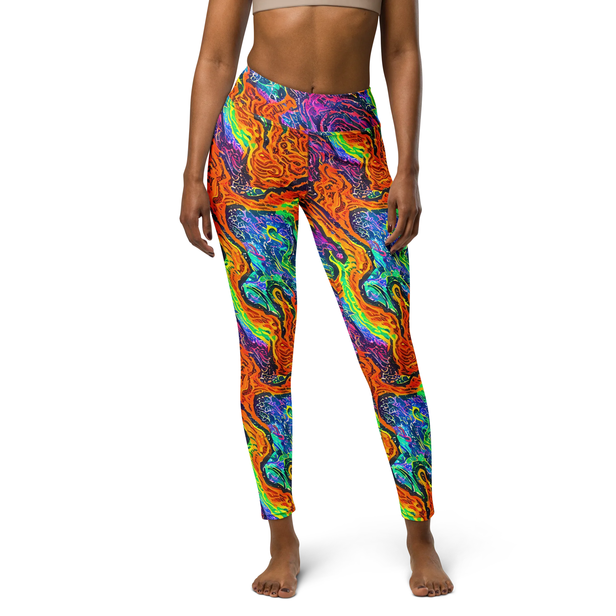 Citrus Abyss on Yoga Leggings — Front