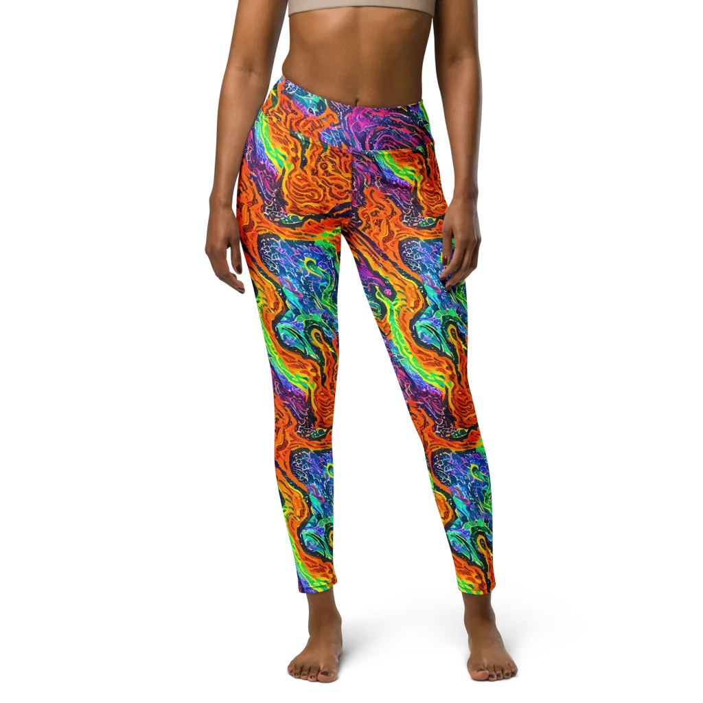 Citrus Abyss on Yoga Leggings — Front