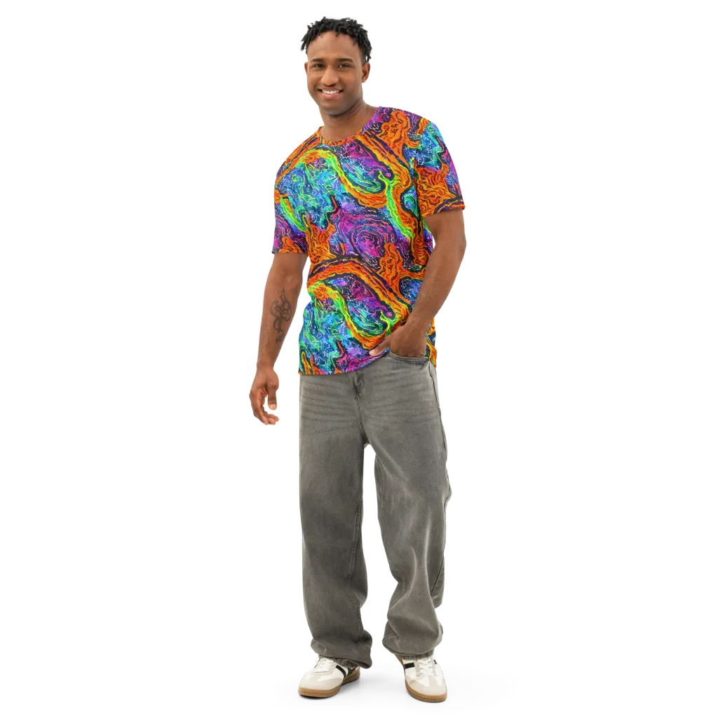Citrus Abyss on Men's Cotton Crew Neck T-Shirt — Front