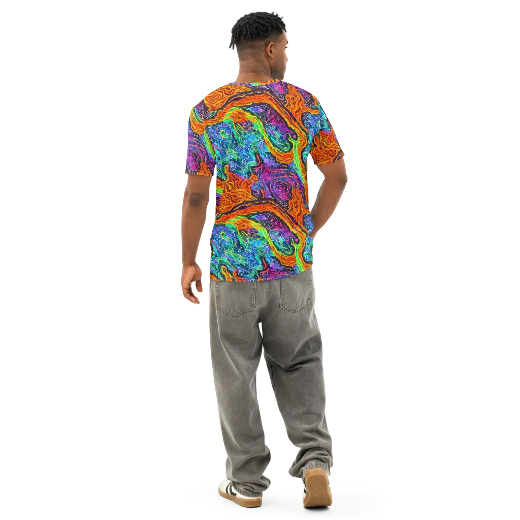 Citrus Abyss on Men's Cotton Crew Neck T-Shirt — Back
