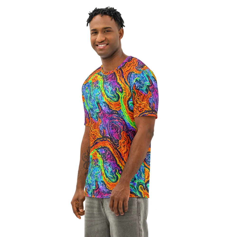 Citrus Abyss on Men's Cotton Crew Neck T-Shirt — Left Front