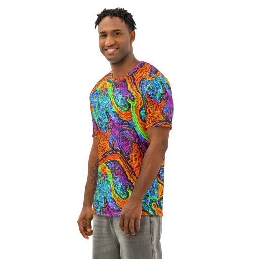 Citrus Abyss on a Men's Cotton Crew Neck T-Shirt